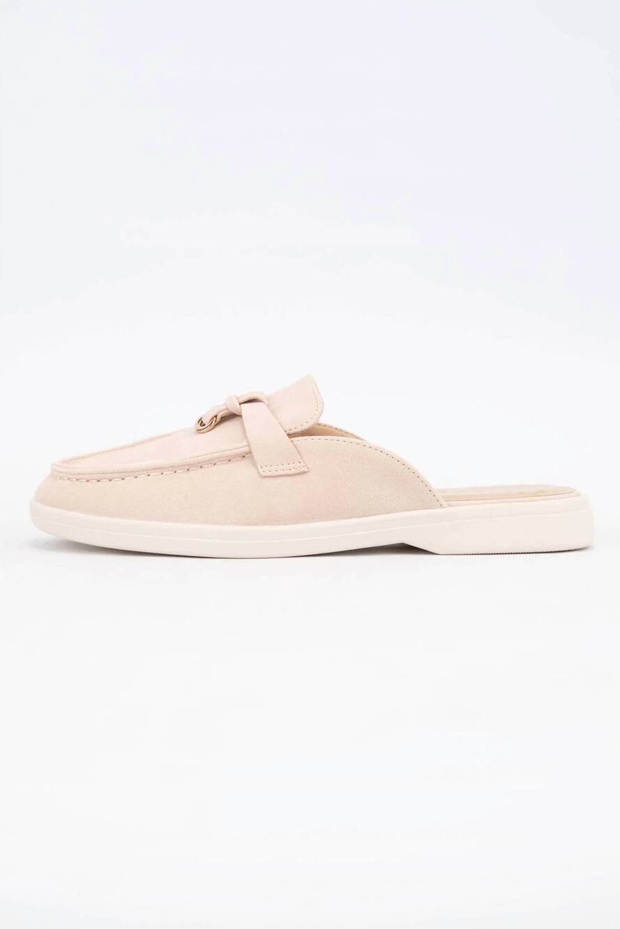 NEW CCOCCI women's irene slip-on backless flats loafer mule in blush